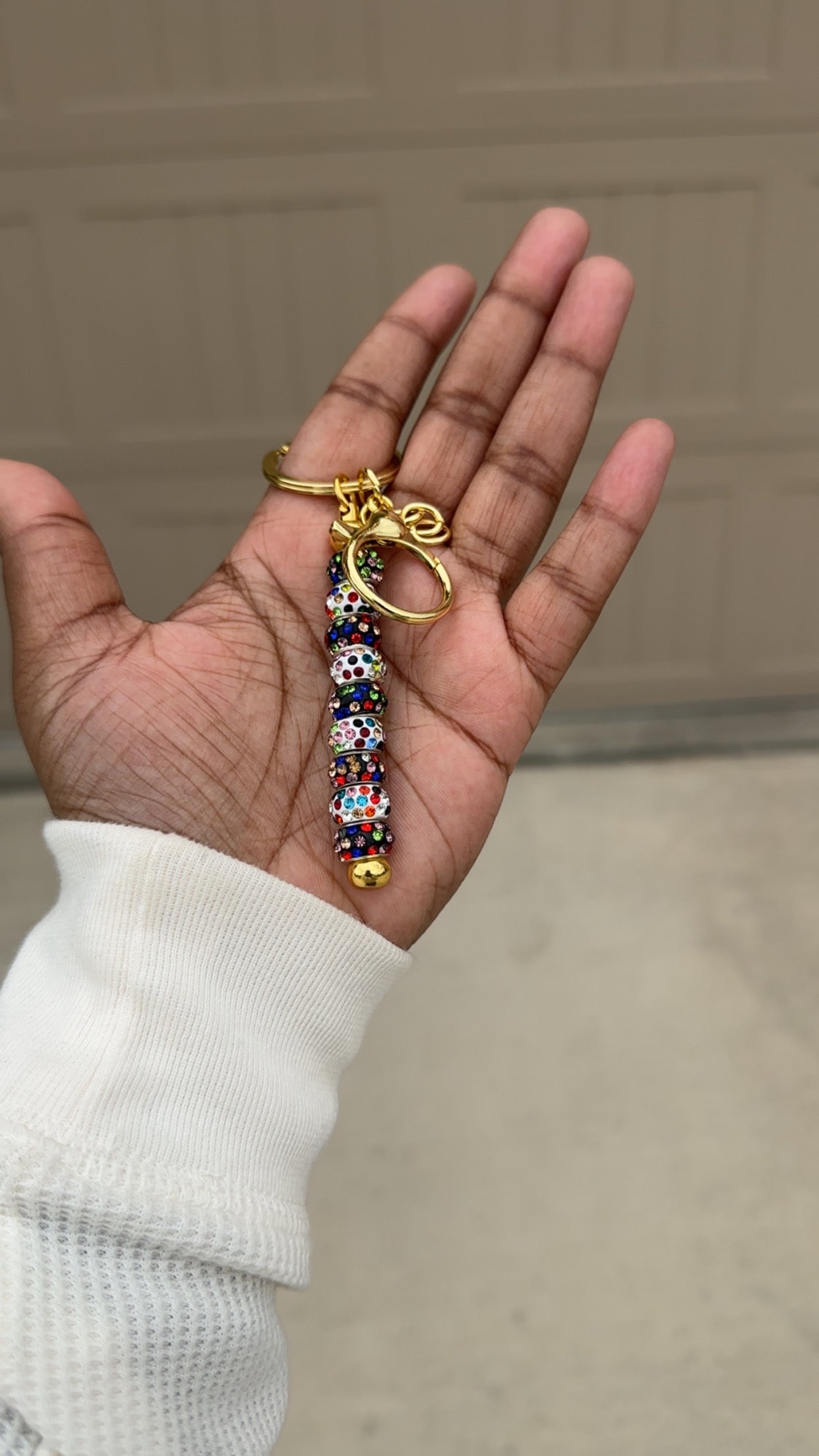 Black and White Colorful Beaded Key Chain